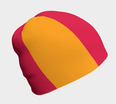 Decora Color Block Beanie - Red & Orange - Boho Retro
